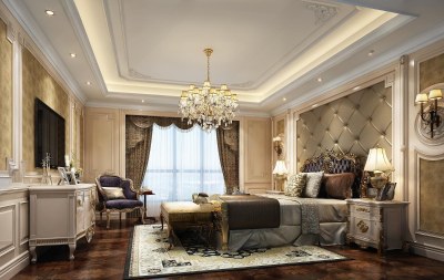 欧式古典主卧室3D模型下载